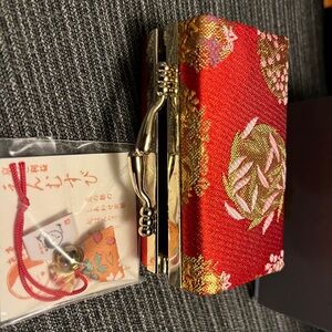 Elegant Red Floral Jewelry Case 3in